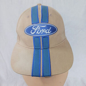 Ford Racing Hat Mens Khaki Blue Air Venture